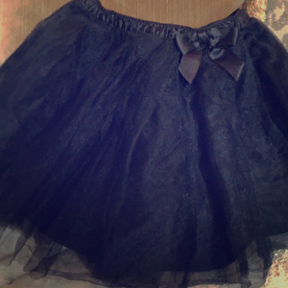 Little Girls Black Tulle Skirt